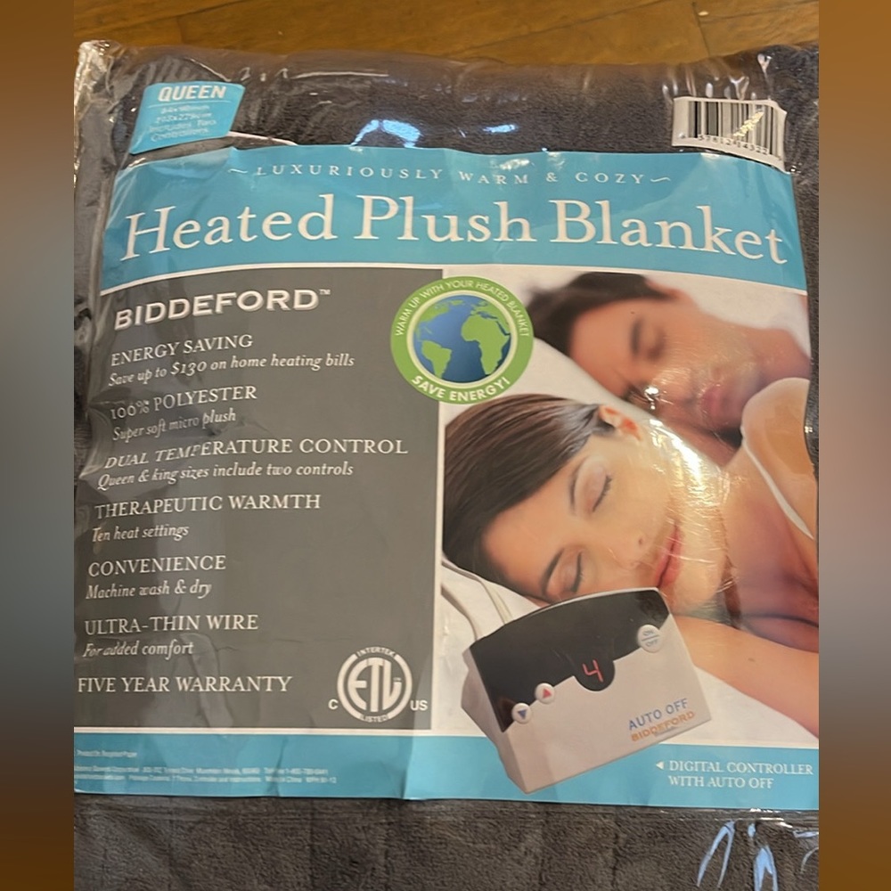 Biddeford heated plush blanket